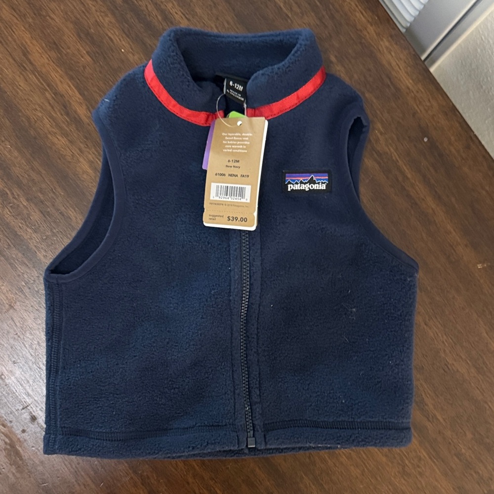 Patagonia Dark Blue Vest with Red Accents
